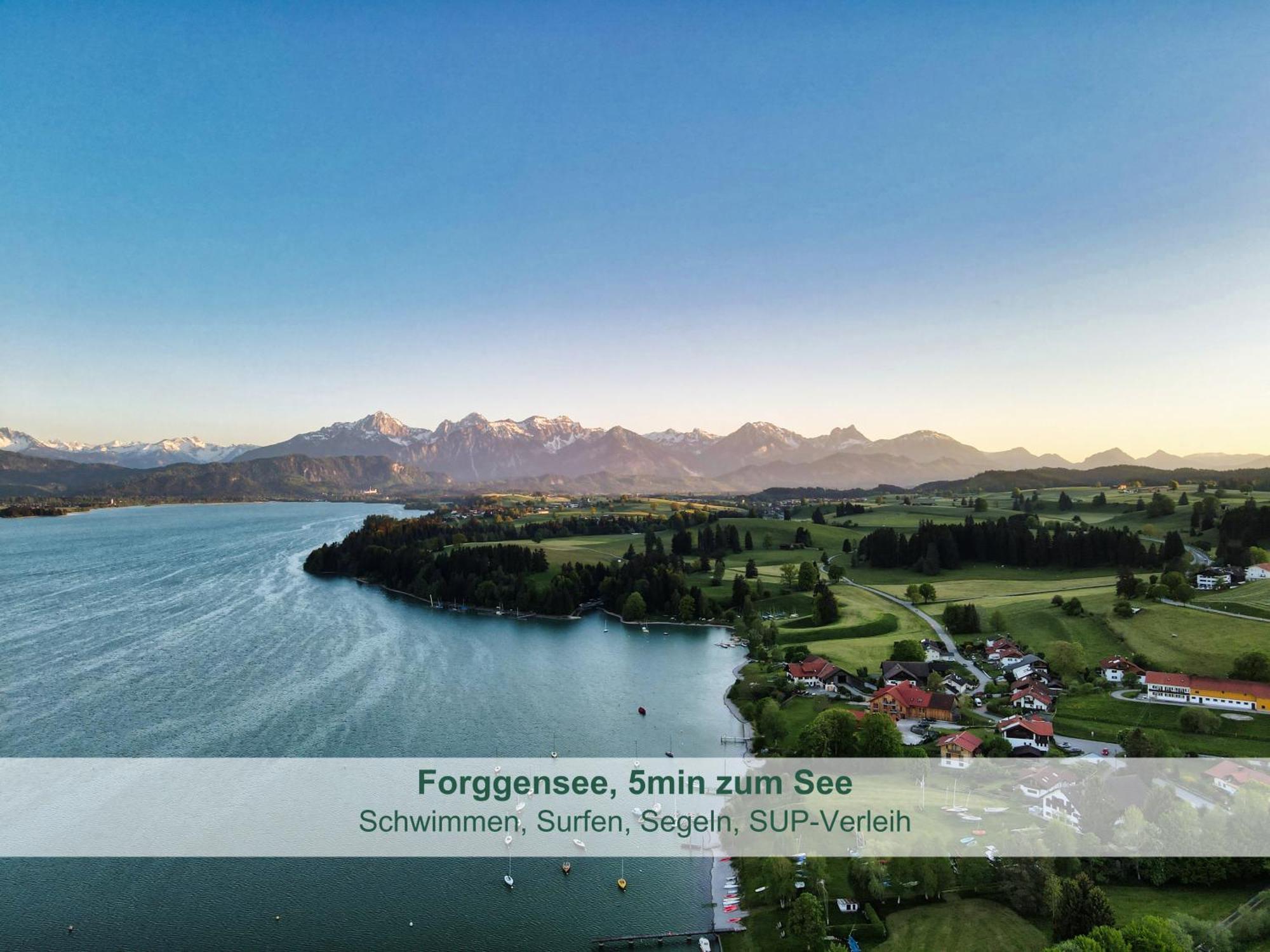 Chalet - Ferienwohnungen - Biohof Stoeger - Panoramasuedbalkon - Grandiose Aussicht Auf See, Berge Und Schloss Neuschwanstein Rieden am Forggensee Exterior photo