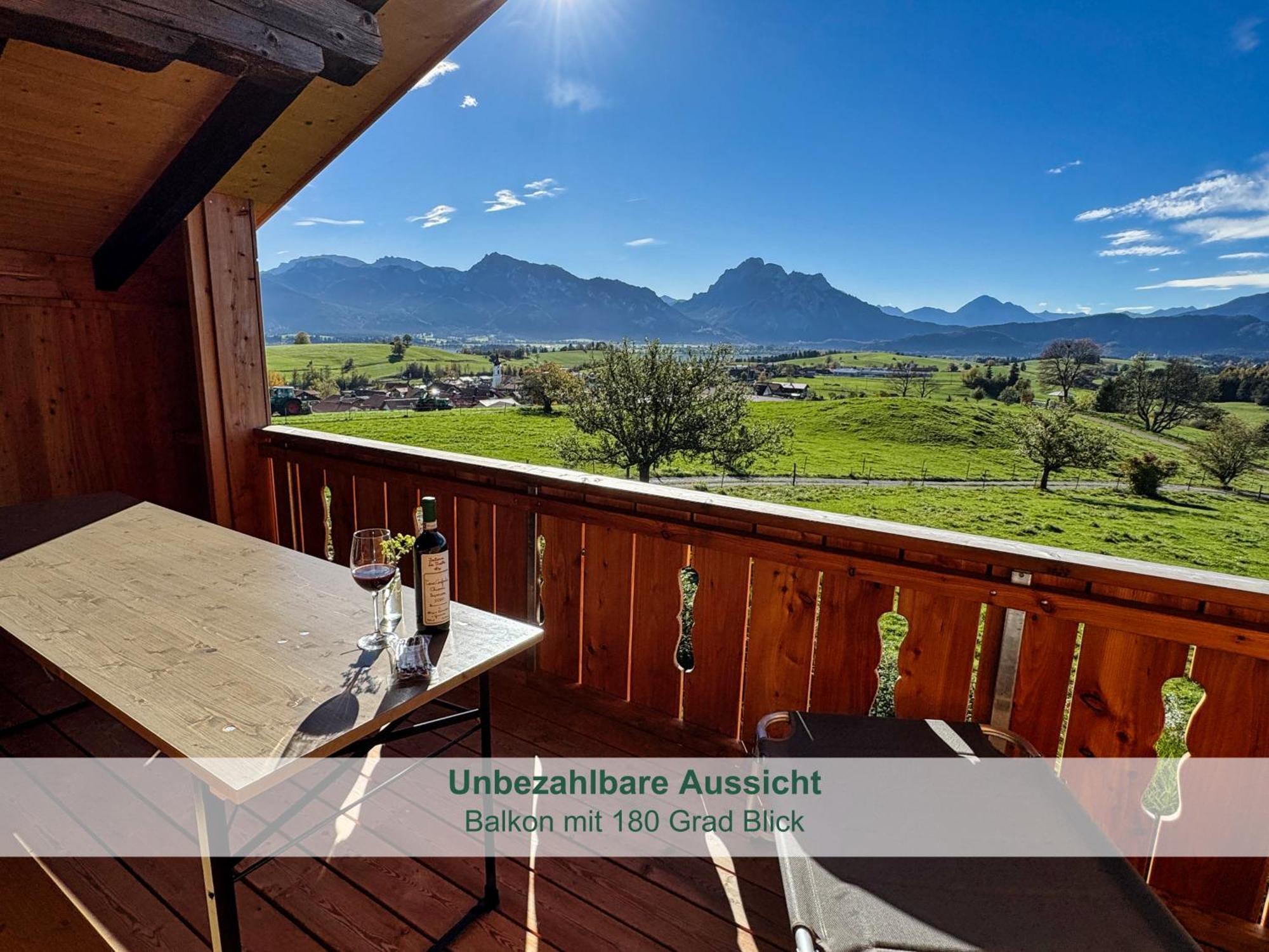 Chalet - Ferienwohnungen - Biohof Stoeger - Panoramasuedbalkon - Grandiose Aussicht Auf See, Berge Und Schloss Neuschwanstein Rieden am Forggensee Exterior photo